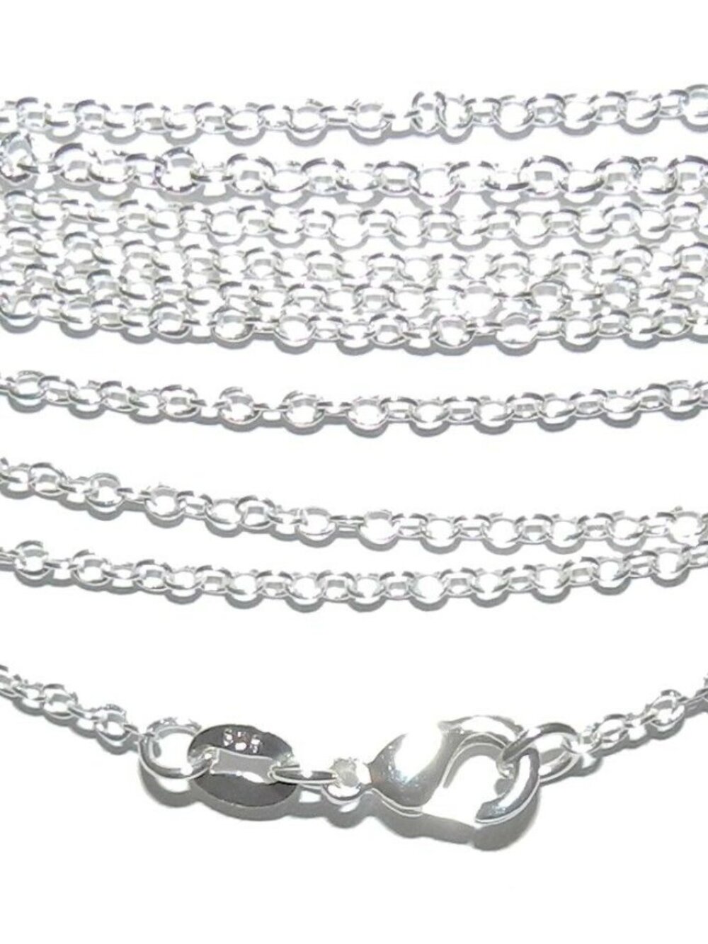 CN433 Rolo Link 1.2mm Silver-Plate 16" Chain Necklace with Lobster Clasp